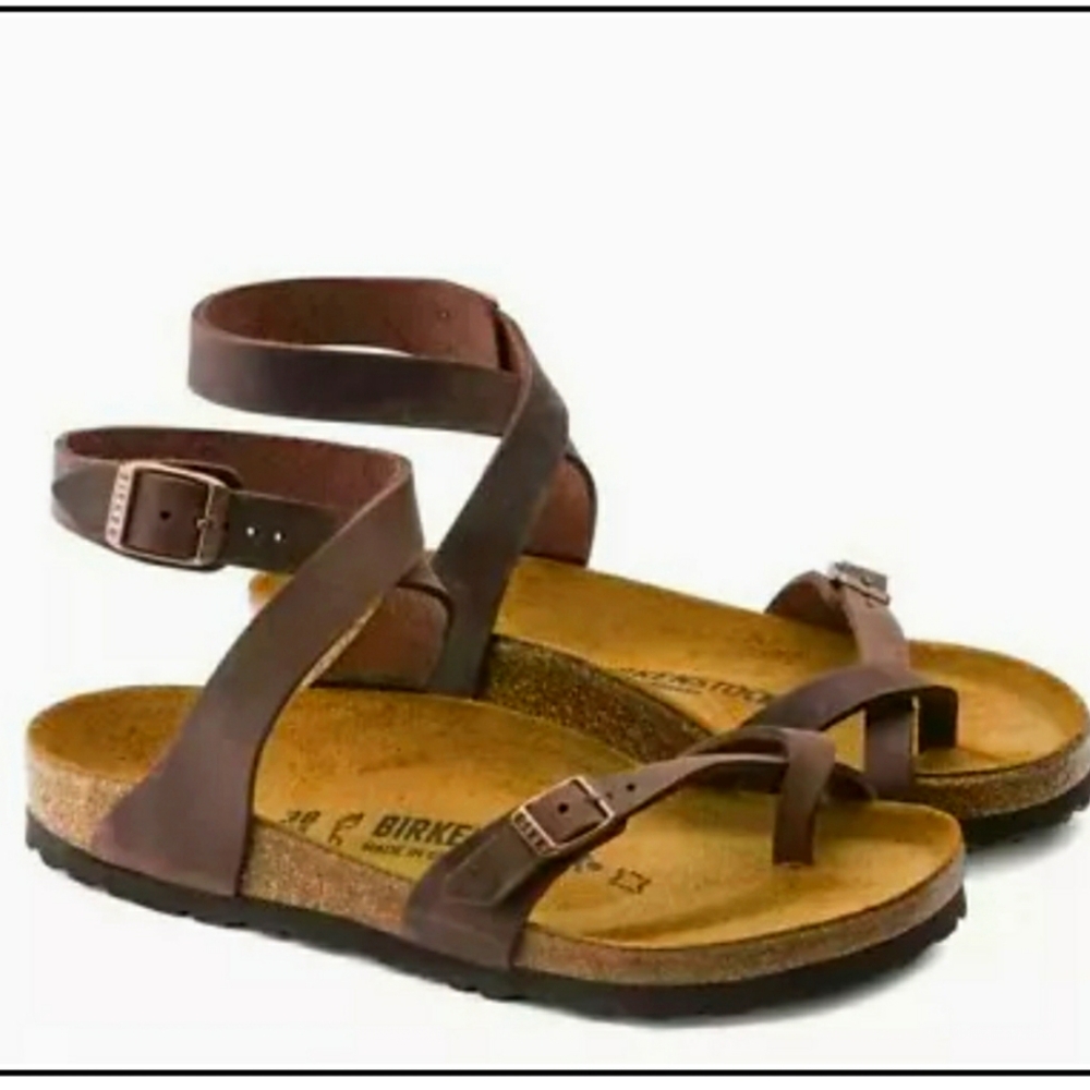 BIRKENSTOCK Yara Habana Ankle Sandals Women's Size EU 37 US 6.5 Oiled Leather
